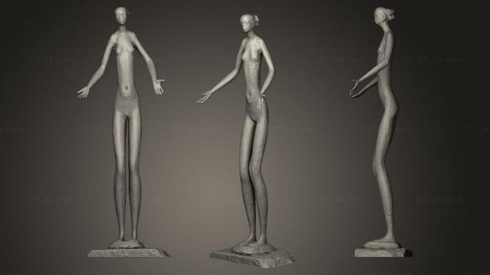Статуэтки девушки (Божественность, STKGL_0108) 3D модель для ЧПУ станка